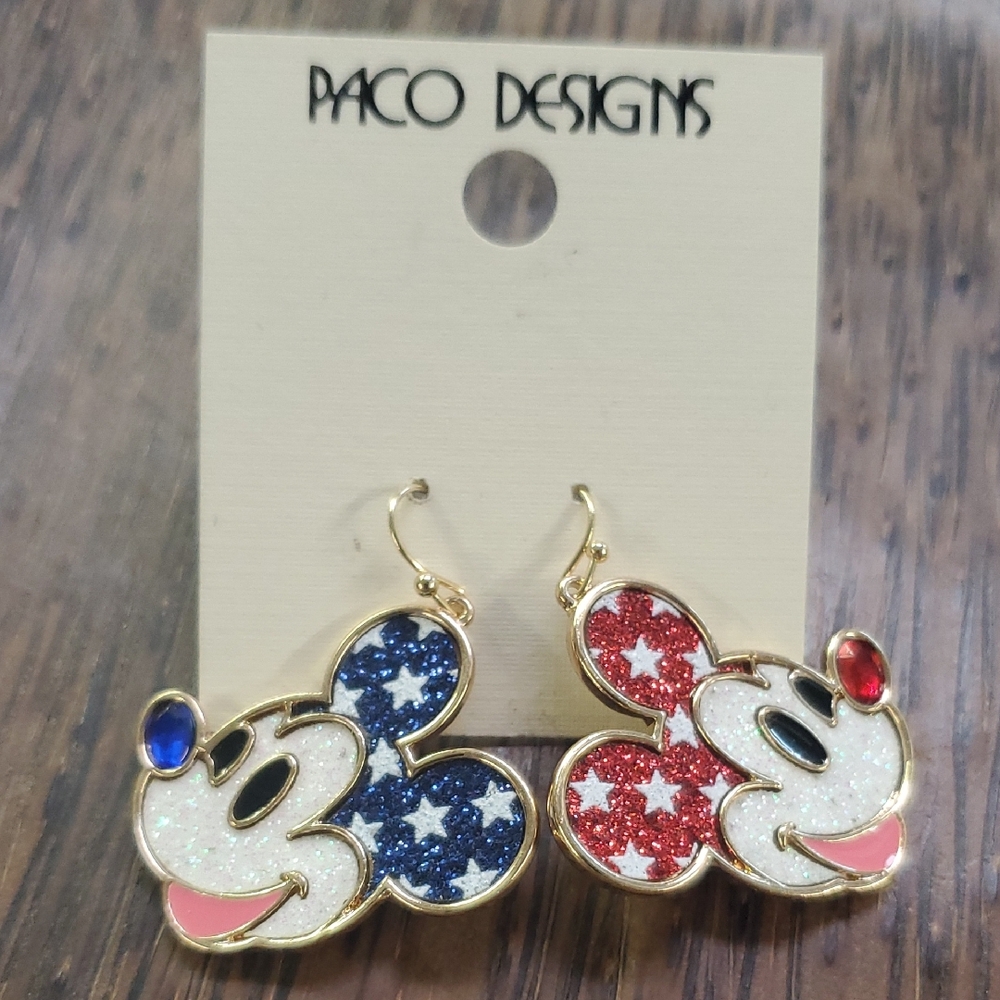 Paco Designs Mickey Mouse Americana Earrings